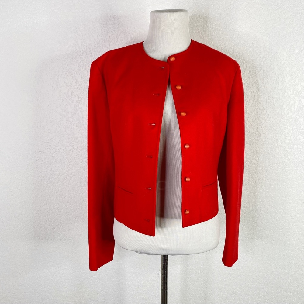 Vintage Pendleton Red Virgin Wool Blazer Jacket
